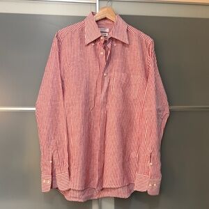 Fusaro Antonio Red and White Striped Button Down Shirt